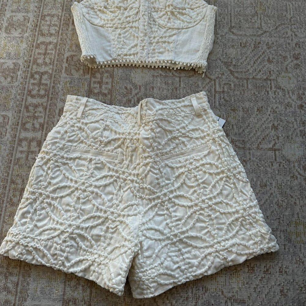 CHARO RUIZ IBIZA Ramie-blend Cloque Shorts Sz Small - Picture 6 of 10